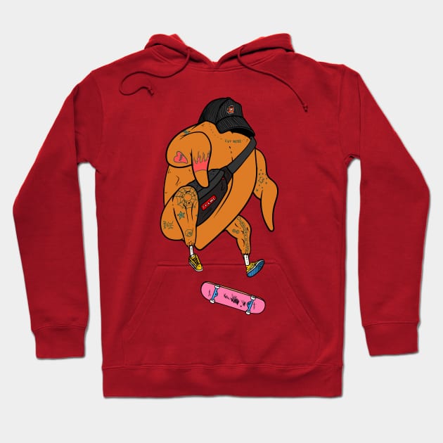 Turkey Skater Hoodie by CalebLindenDesign